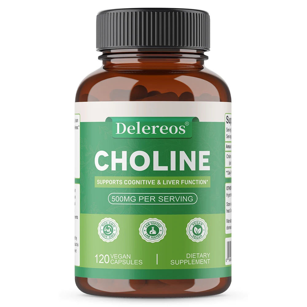 Choline 500mg Capsules – Cognitive &amp; Liver Support