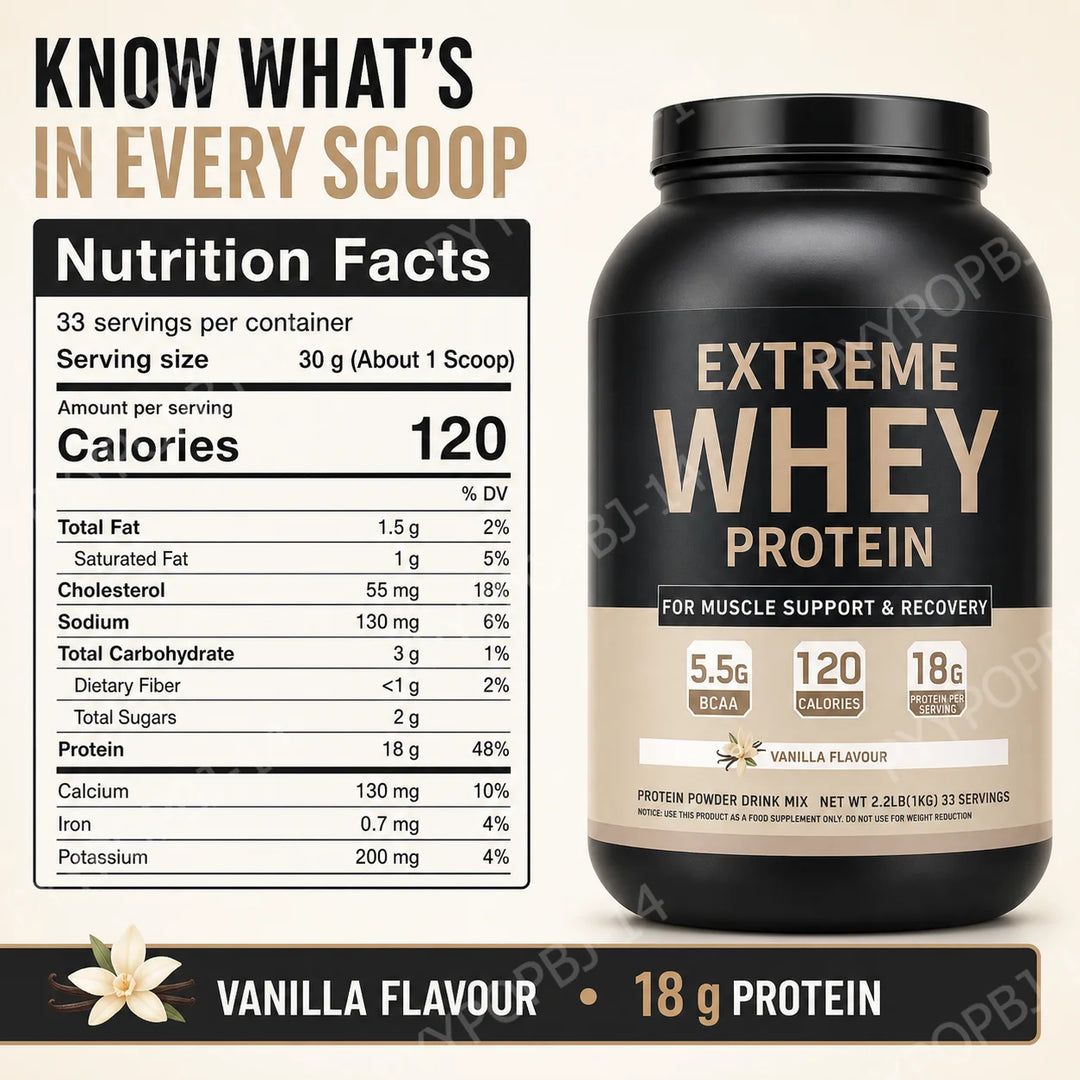 Whey Protein Powder – Vanilla 1kg | 18g Protein