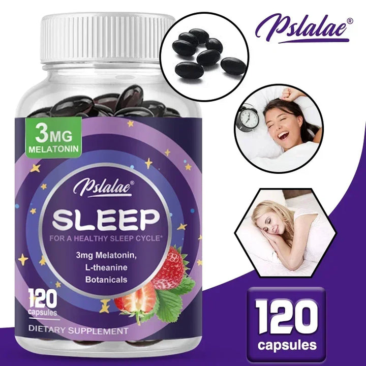 Melatonin 3mg + L-Theanine Capsules – Sleep Support