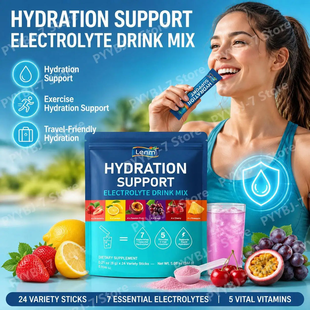 Lenm Sugar-Free Electrolyte Drink Mix – 24 Sticks