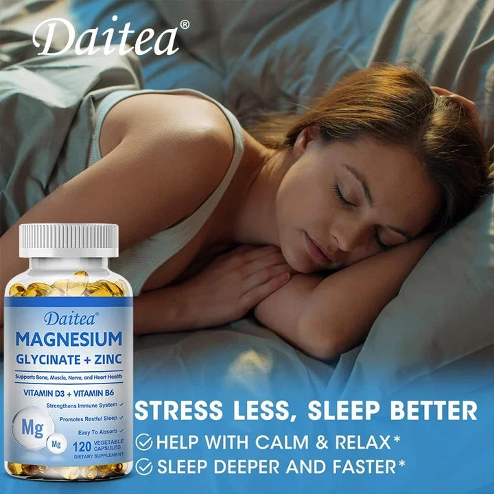 Magnesium Zinc &amp; Vitamin D3 - Triple Supplement for Men and Women - for Sleep, Bones, Heart, Immune Support