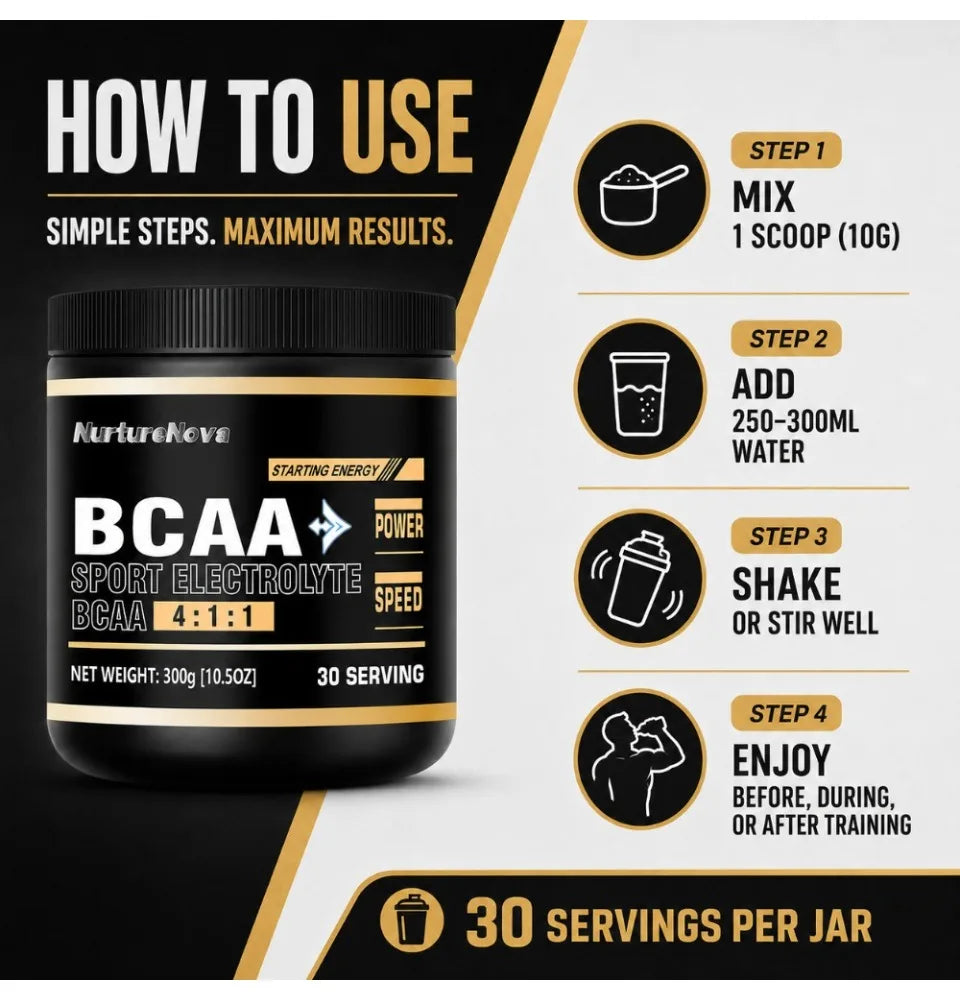 BCAA 4:1:1 Powder with Electrolytes – 300g