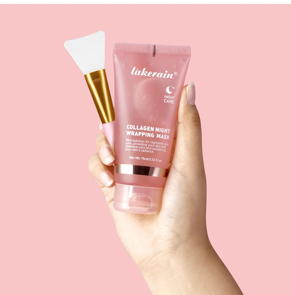 Collagen Wrapping Face Mask &amp; Brush Set – Hydrating &amp; Brightening