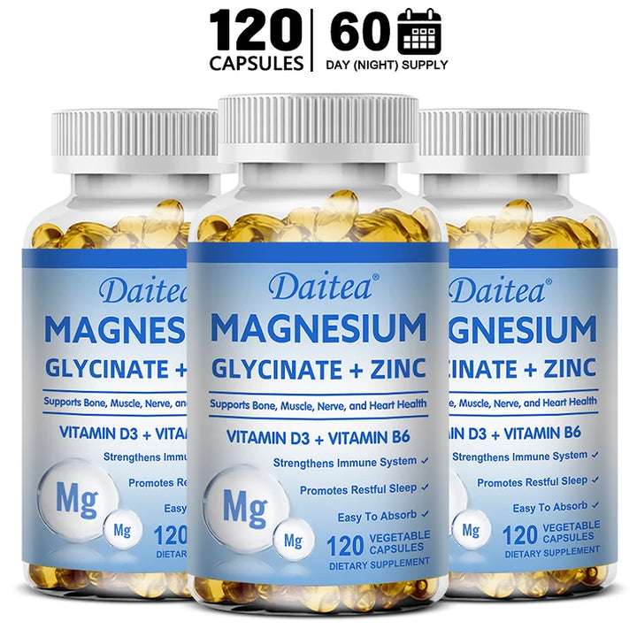 Magnesium Zinc &amp; Vitamin D3 - Triple Supplement for Men and Women - for Sleep, Bones, Heart, Immune Support
