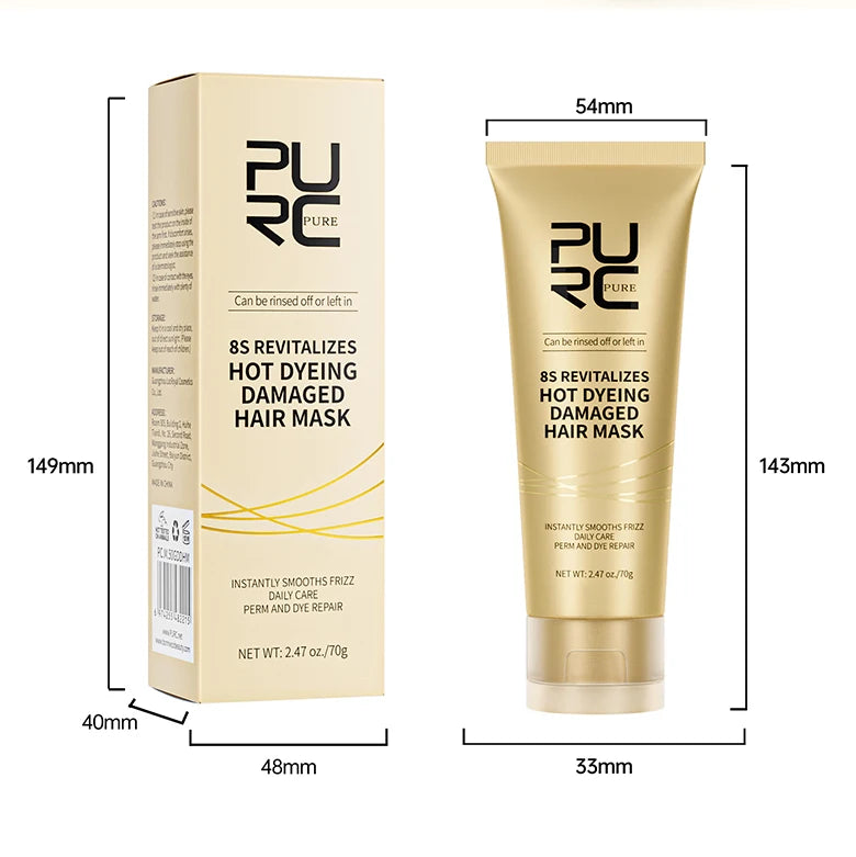 PURC 8 Seconds Repair Damaged Hair Mask Smoothing Soften Deep Conditioner Keratin Hair Treatment Strengthens Hair Care Product