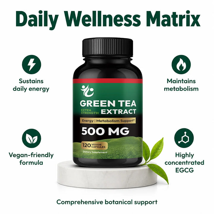 Green Tea Extract EGCG 500mg – Antioxidant &amp; Metabolism Support