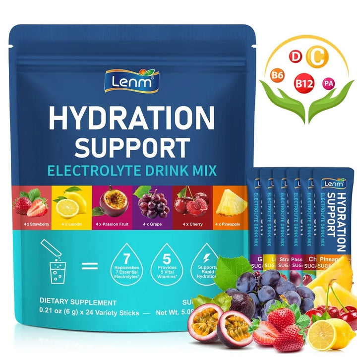 Lenm Electrolyte Drink Mix – Sugar-Free, 24 Sticks