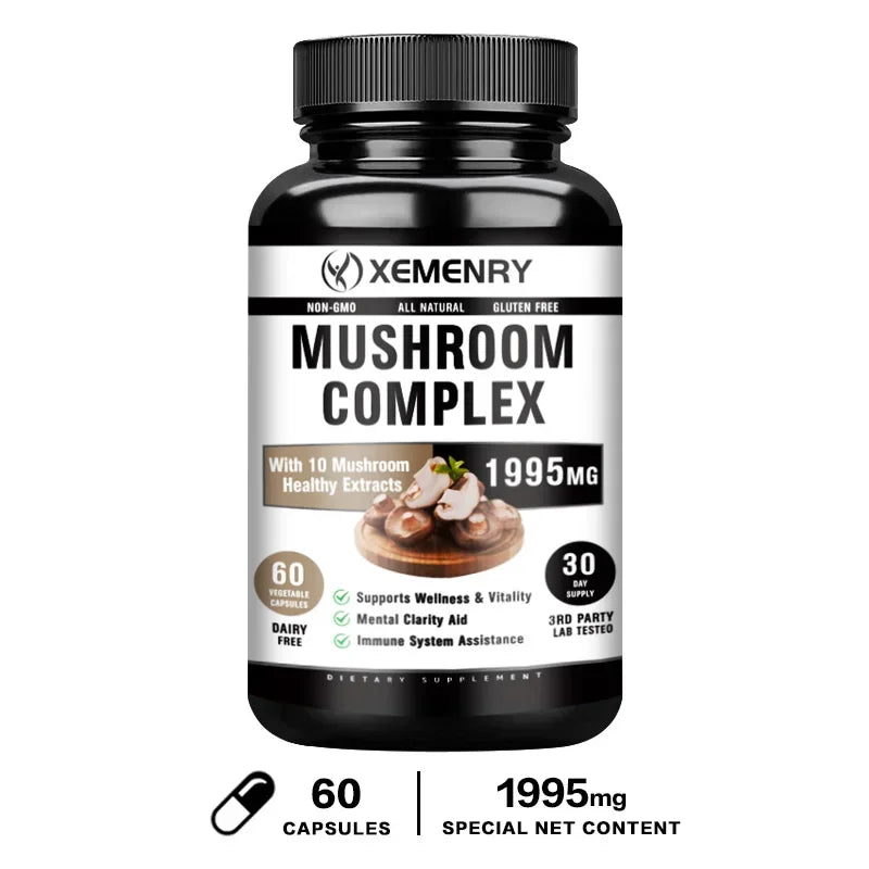 Mushroom Supplement Blend – Energy, Focus &amp; Brain Support