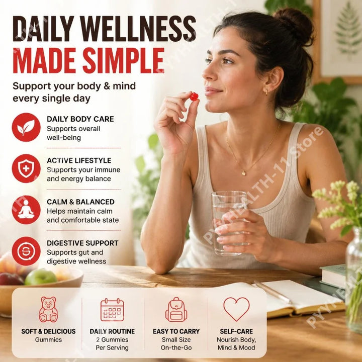 Magnesium Glycinate Gummies Sugar Free Vegan Raspberry Calm Sleep and Memory Support with Vitamin D3 and B6 CoQ10 60 Gummies