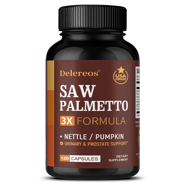 Saw Palmetto Capsules with Stinging Nettle, Promote Prostate Health,Reduce Baldness and Thinning Hair, Men’s Daily Wellness
