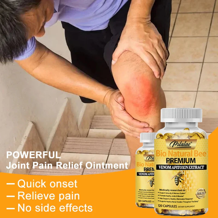 Natural Bee Capsules Enhance Immunity and Anti-oxidation, Effectively Relieve Joint Inflammation 120 Capsules Non-GMO Supplement