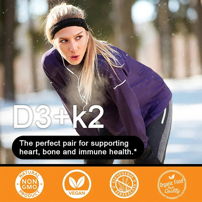 Vitamin D3 + K2 Capsules – Bone &amp; Immune Support