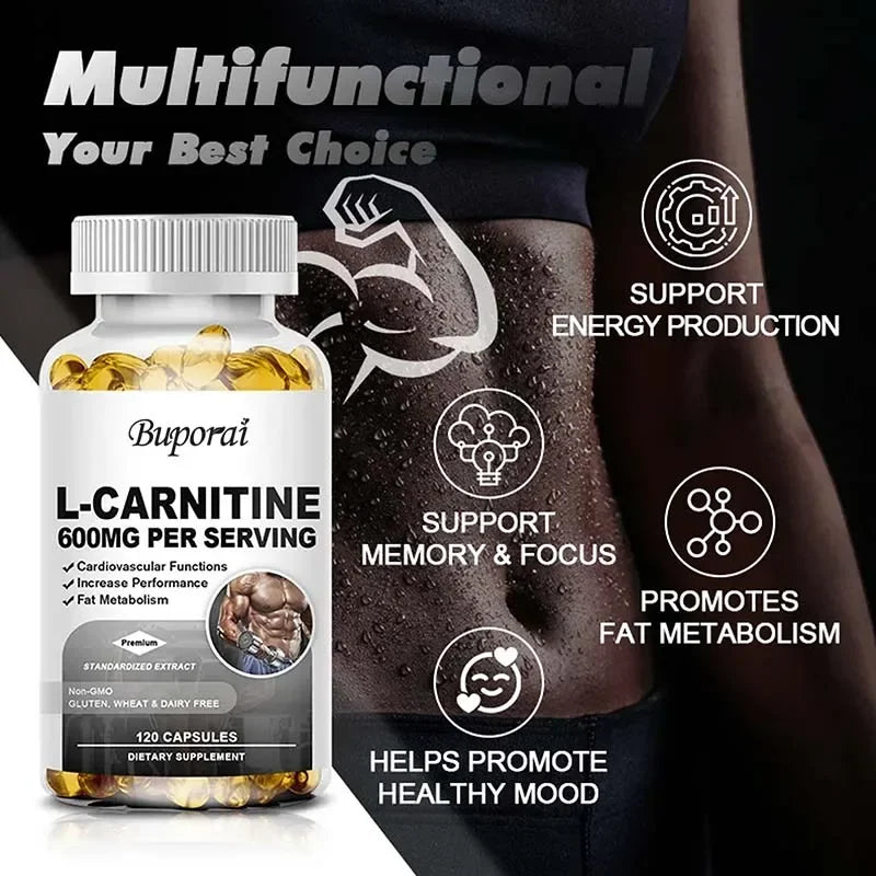 L-Carnitine 600mg Capsules – Fat &amp; Energy Support