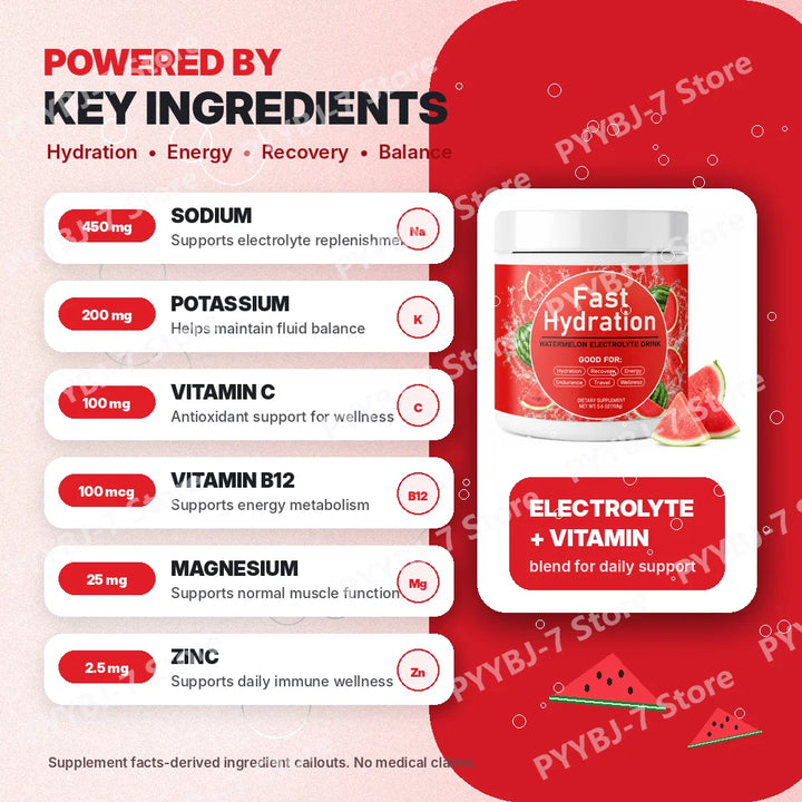 Electrolyte Drink Powder – Sodium, Potassium, Magnesium &amp; Vitamins