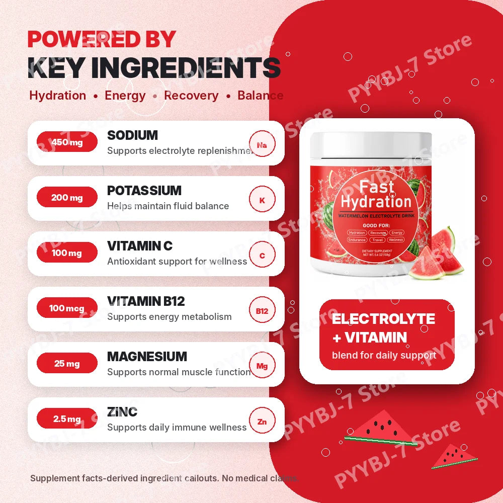 Electrolyte Drink Powder – Sodium, Potassium, Magnesium &amp; Vitamins