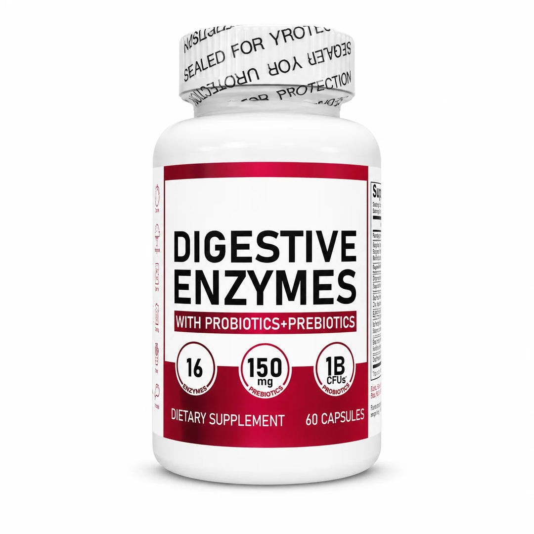 Digestive Enzymes with Probiotics &amp; Prebiotics – 60 Capsules