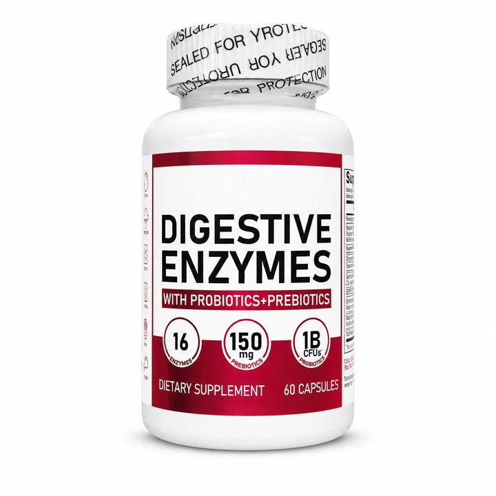 Digestive Enzymes with Probiotics &amp; Prebiotics – 60 Capsules