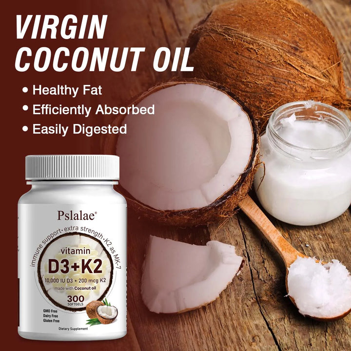 Vitamin D3 10,000 IU + K2 200 mcg Softgels