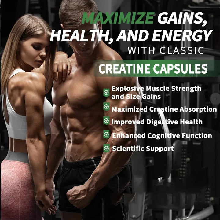 Creatine Monohydrate Capsules – Strength &amp; Muscle Support
