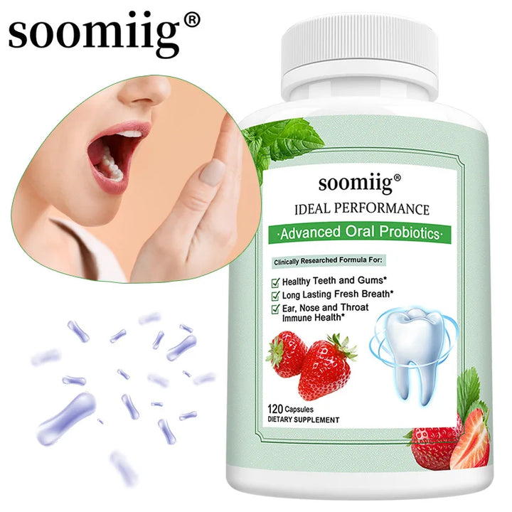 Advanced Oral Probiotic Capsules, Daily Oral Microbiome Balance Supplement for Teeth &amp; Gum Wellness, Fresh Breath Support