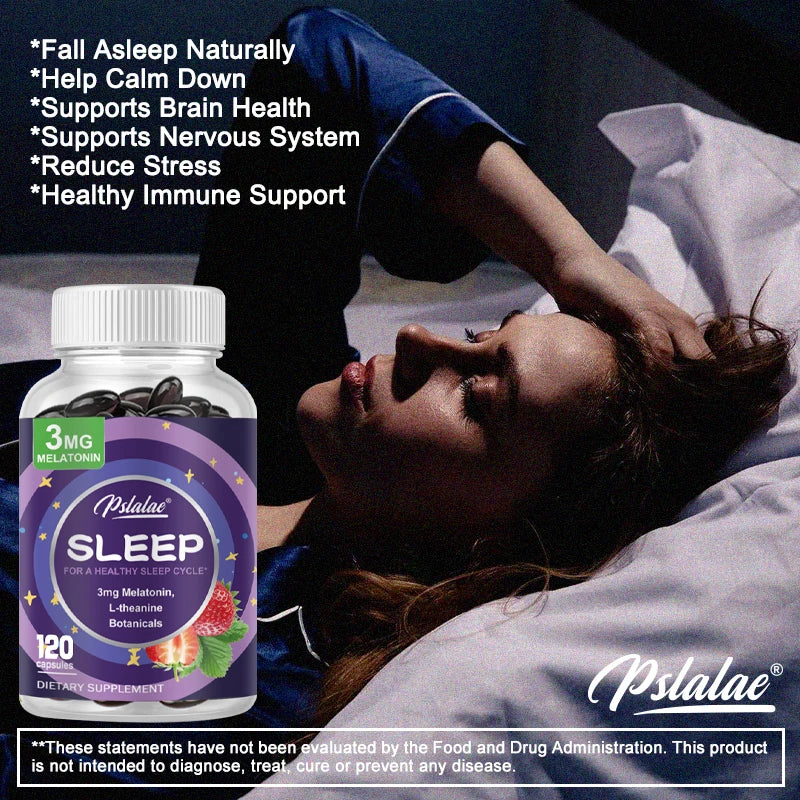 Melatonin 3mg + L-Theanine Capsules – Sleep Support