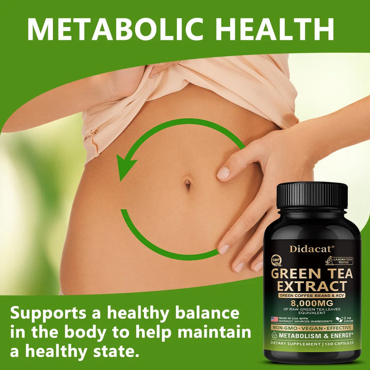 Green Tea Extract Capsules – Metabolism, Energy &amp; Focus