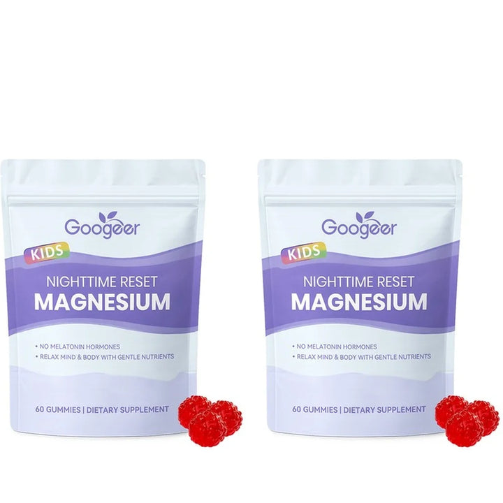 Googeer Magnesium Gummies with Saffron Extract Nighttime Relax Support Formula Magnesium Citrate 60Gummies Stress &amp;Sleep Support