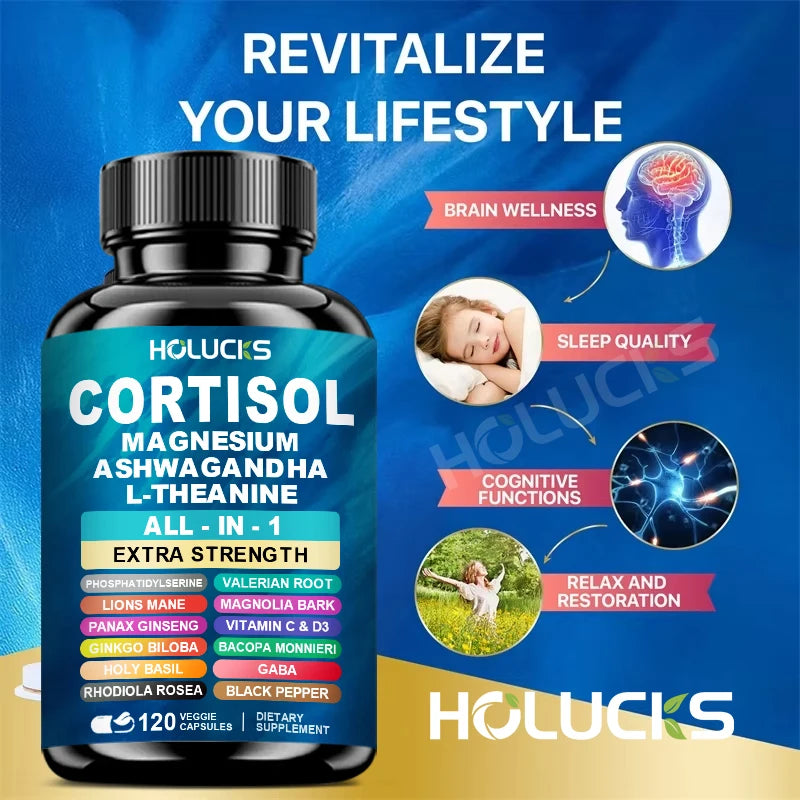 Corti-Soothe Cortisol Support – Magnesium, Ashwagandha &amp; L-Theanine