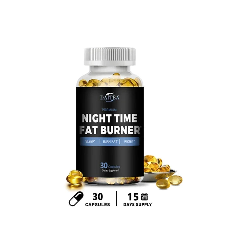 Daitea Night Fat Burning Supplement - with Vitamin D3, Green Coffee Beans, Green Tea, Natural Plants - Sleep &amp; Weight Management
