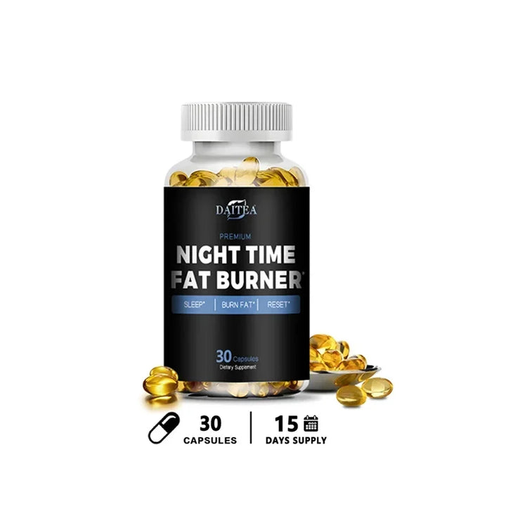 Daitea Night Fat Burning Supplement - with Vitamin D3, Green Coffee Beans, Green Tea, Natural Plants - Sleep &amp; Weight Management