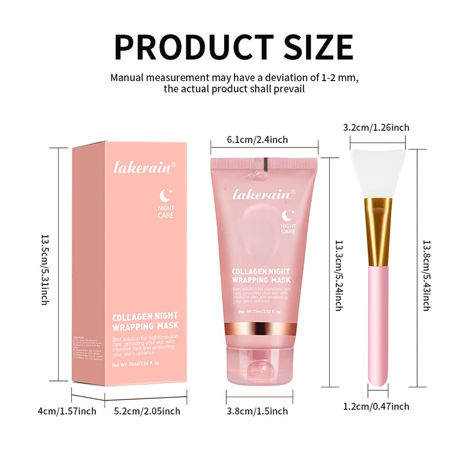 Collagen Wrapping Face Mask &amp; Brush Set – Hydrating &amp; Brightening
