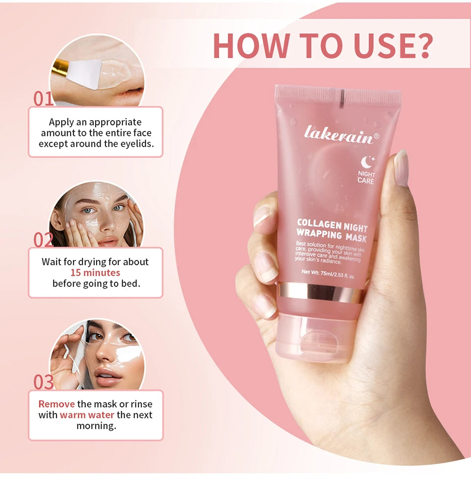 Collagen Wrapping Face Mask &amp; Brush Set – Hydrating &amp; Brightening