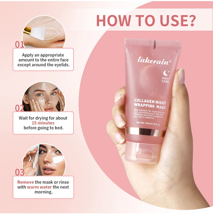 Collagen Wrapping Face Mask &amp; Brush Set – Hydrating &amp; Brightening
