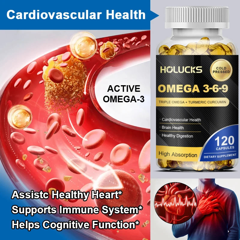 Omega 3-6-9 Fish Oil Capsules – Heart &amp; Brain Support