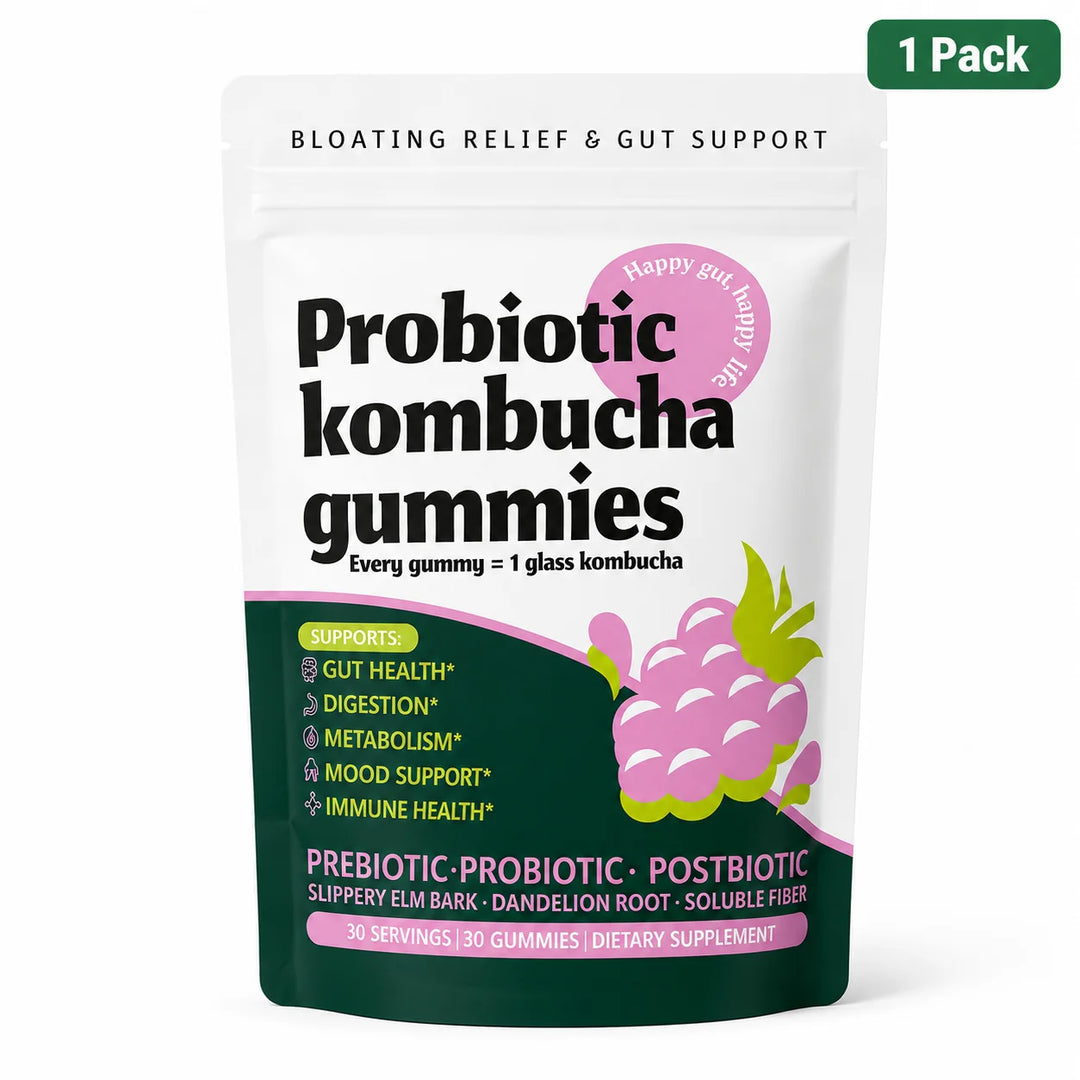Probiotic Kombucha Gummies – Berry, Prebiotic &amp; Postbiotic