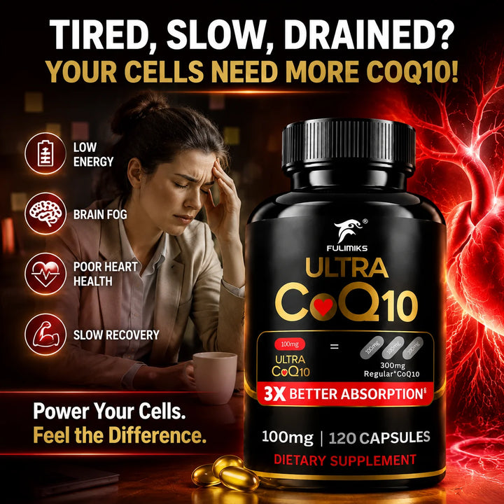 CoQ10 100mg Supplement – Heart &amp; Cellular Energy Support