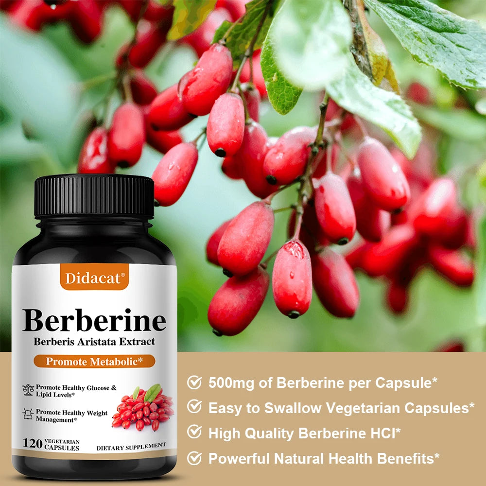 Berberine 500mg Capsules – Metabolism &amp; Weight Management Support