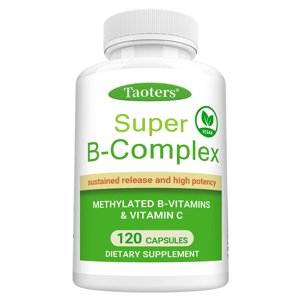 Super B Complex,Including B12, B1, B2, B6, Vitamin C – Energy Metabolism, Maintaining The Nervous System, Promoting Skin Health