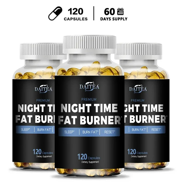 Daitea Night Fat Burning Supplement - with Vitamin D3, Green Coffee Beans, Green Tea, Natural Plants - Sleep &amp; Weight Management