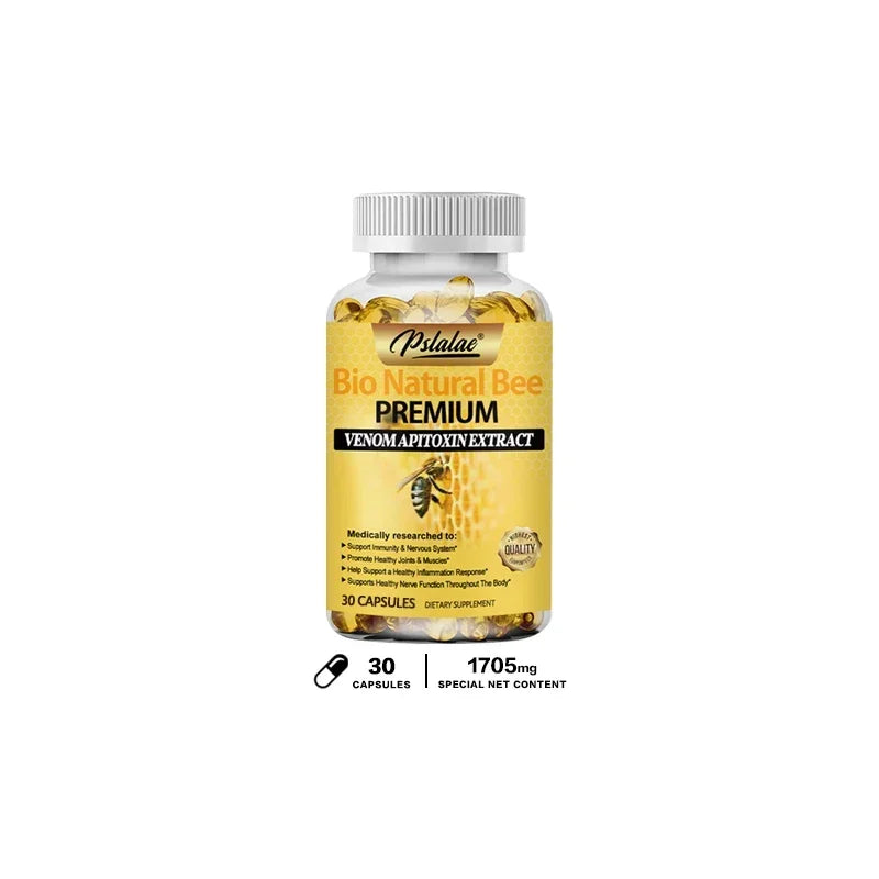 Natural Bee Capsules Enhance Immunity and Anti-oxidation, Effectively Relieve Joint Inflammation 120 Capsules Non-GMO Supplement