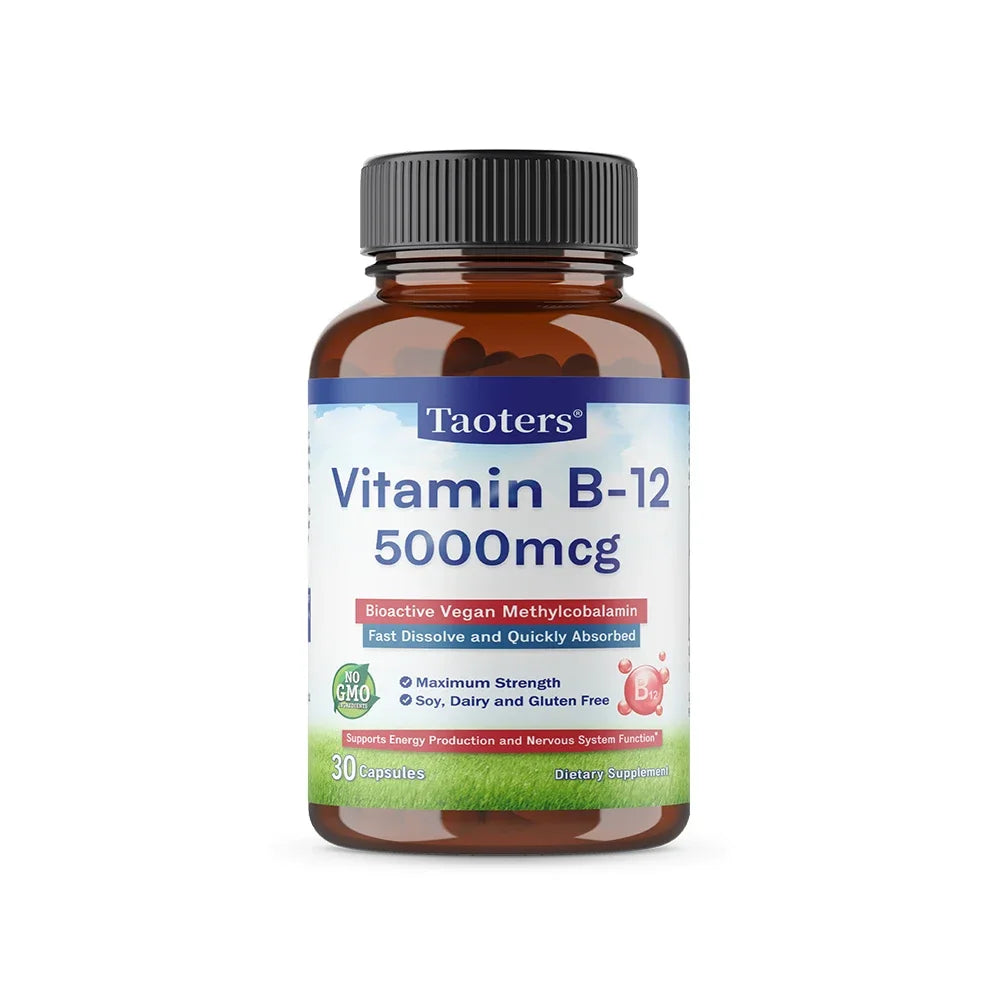 Vitamin B12 5000 Mcg - Supports Heart Health, Nervous System, Promotes Metabolism, Increases Energy Levels, Relieves Fatigue