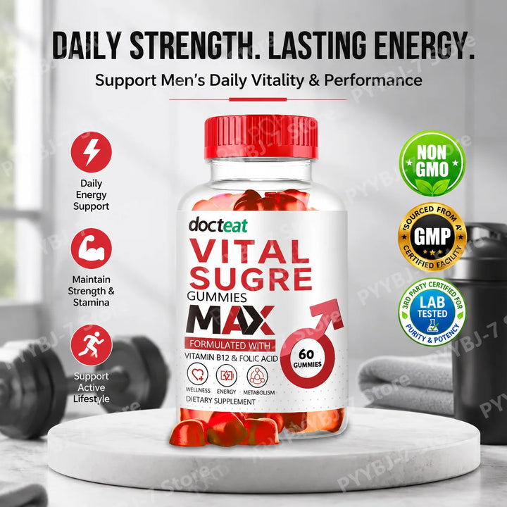 Men’s Energy Gummies – Beet Root, B12 &amp; Folic Acid