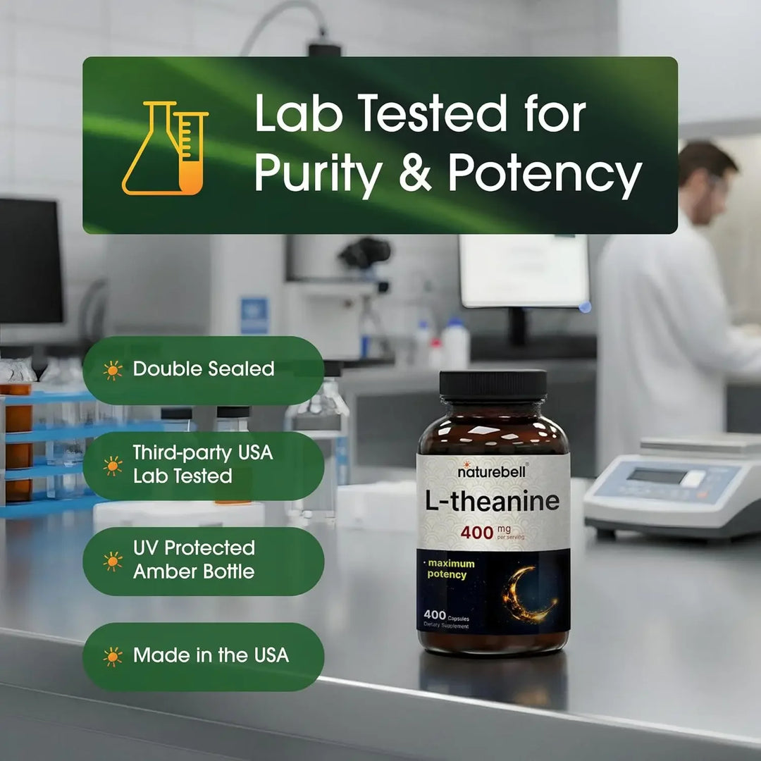 L-Theanine 400mg Supplement – Calm &amp; Relaxation Support