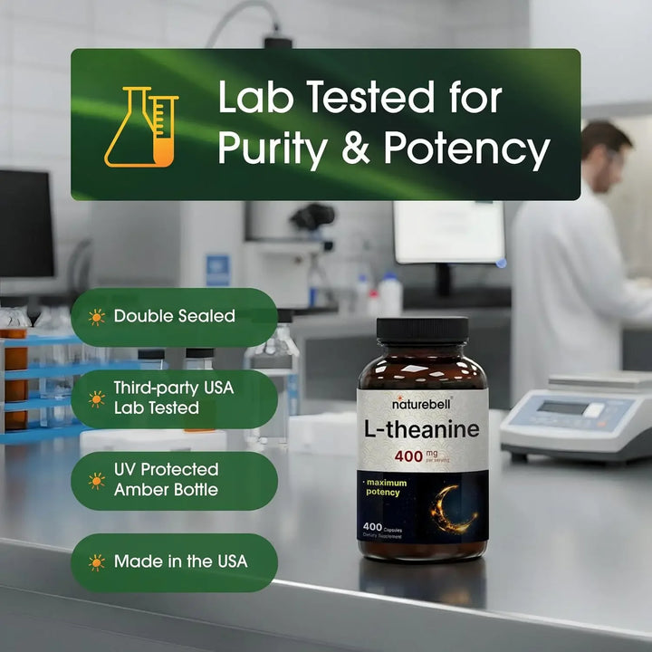 L-Theanine 400mg Supplement – Calm &amp; Relaxation Support