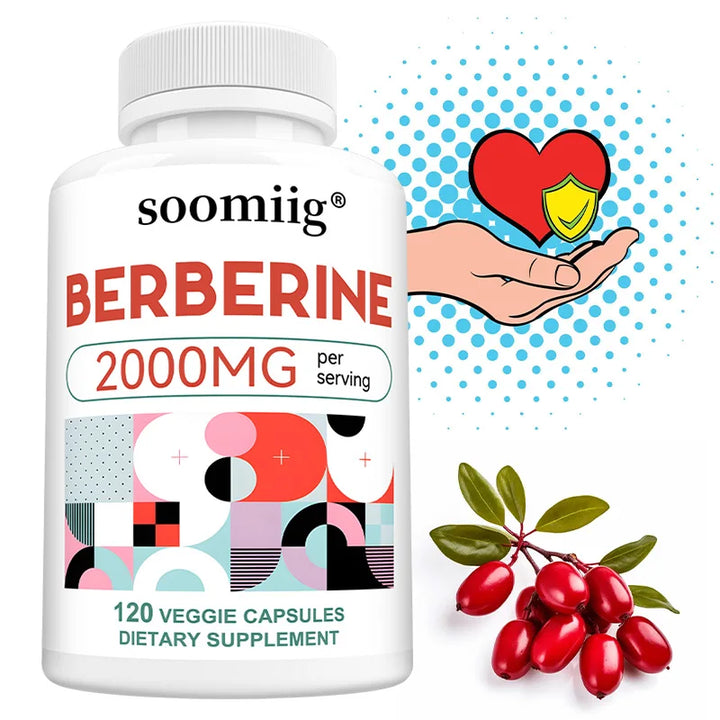 Berberine Capsules 2000mg, Supports Heart, Cardiovascular Health, Digestion, Liver Health, Immunity &amp; Metabolic Balance