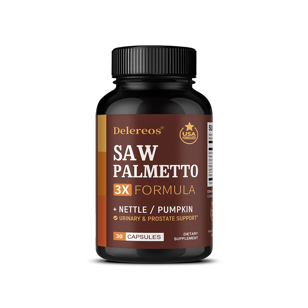Saw Palmetto Capsules with Stinging Nettle, Promote Prostate Health,Reduce Baldness and Thinning Hair, Men’s Daily Wellness