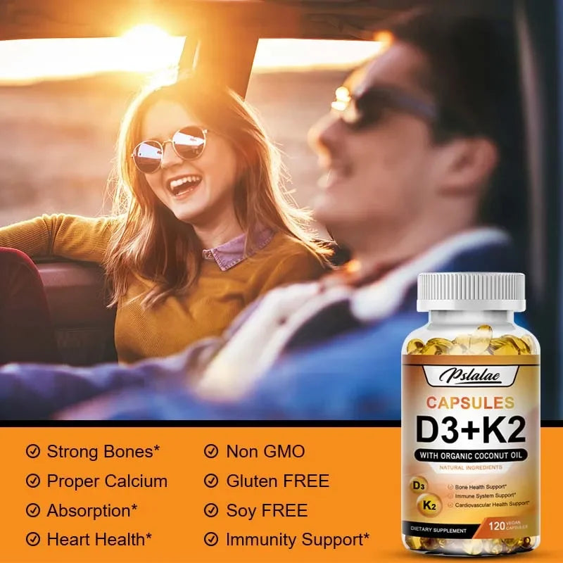Vitamin D3 + K2 Capsules – Bone &amp; Immune Support