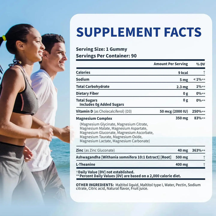14in1 Magnesium Gummies, Ashwagandha Vitamins Support The Immune System Promote Energy Metabolism Relieve Stress Improve Sleep