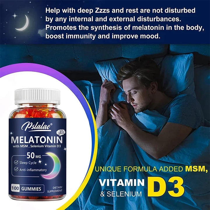 Melatonin 50mg Gummies – Sleep &amp; Stress Support