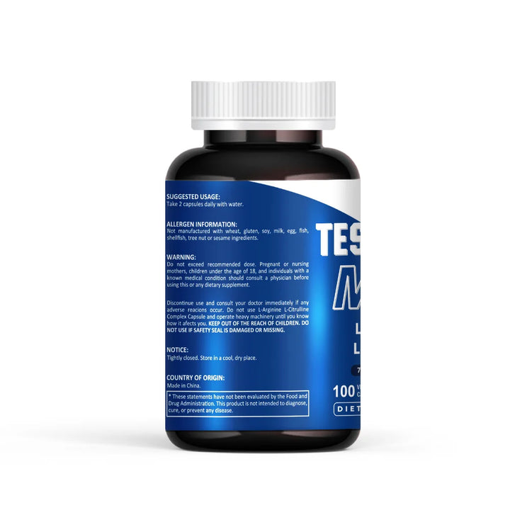 100 Caps | L-Arginine + L-Citrulline Complex | Energy &amp; Enlargement  Size Growth Male Support | Experts Clinically Studied